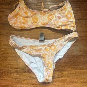 Triangl Swimwear Floral Bikini in Orange and Pink